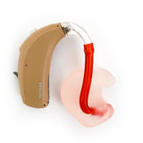 Red coloured hearing aid tube