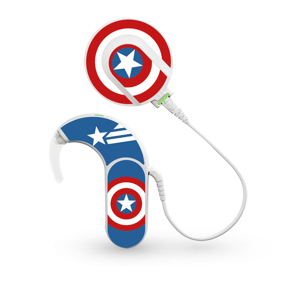 America Superhero skin for Med-El Sonnet and Sonnet 2 Cochlear Implants