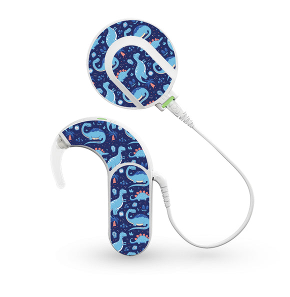 Blue Dinosaurs skin for Med-El Sonnet and Sonnet 2 Cochlear Implants