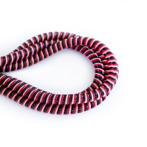 black, red and white cable twist for cochlear implants and hearing aids