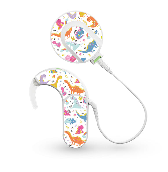 Colourful Dinosaurs skin for Med-El Sonnet and Sonnet 2 Cochlear Implants