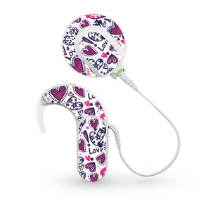 Love Hearts skin for Med-El Sonnet and Sonnet 2 Cochlear Implants