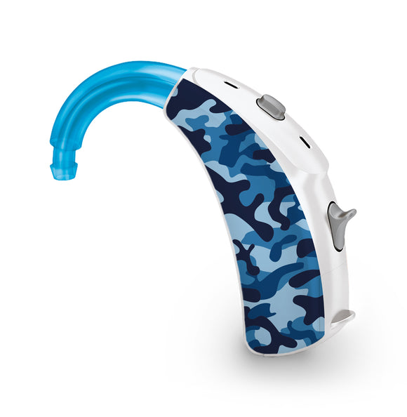 Camouflage Blue skin for Hearing Aid