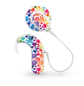 Rainbow Hearts skin for Med-El Sonnet and Sonnet 2 Cochlear Implants